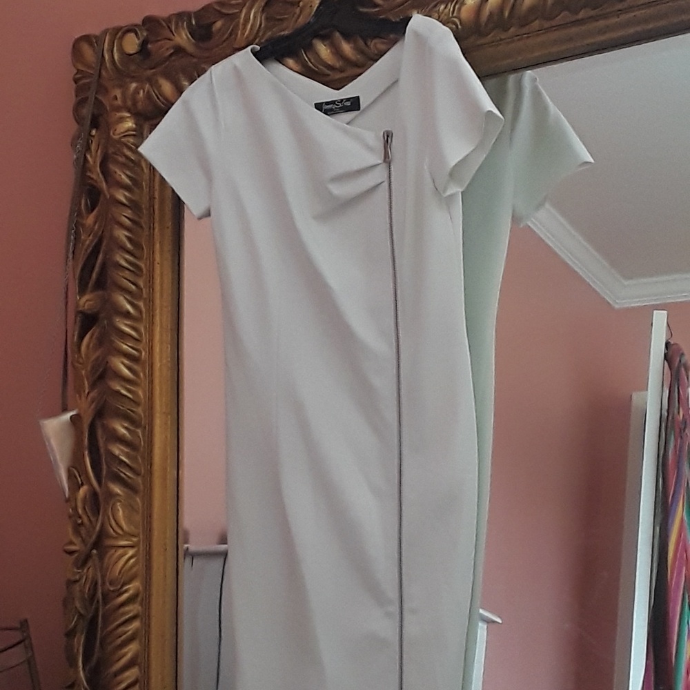 White Dress fitted with zipper
